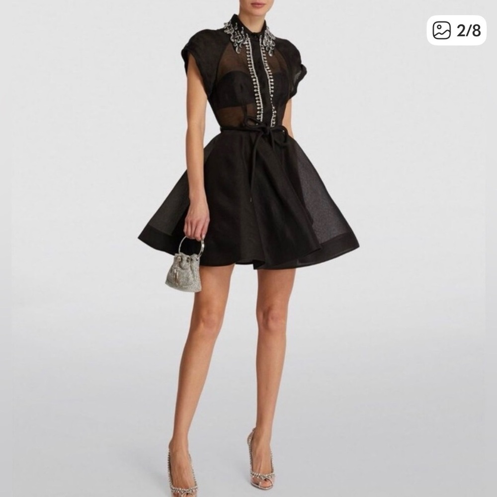 Zimmermann Black Sheer Mini Dress